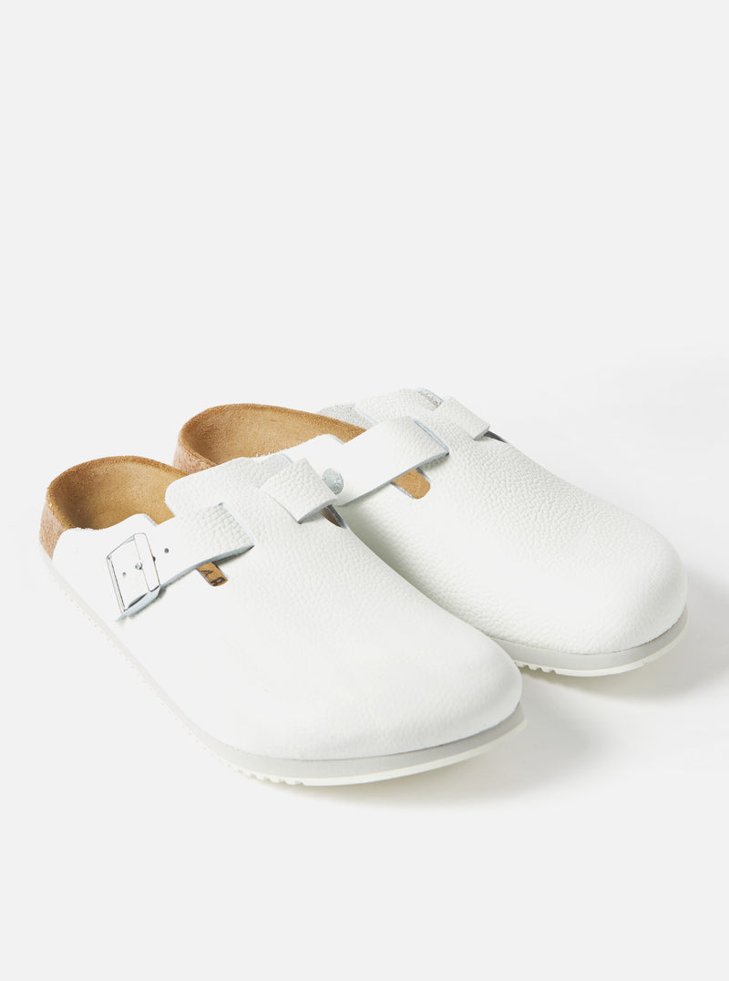 Birkenstock Supergrip Boston in White Natural Leather