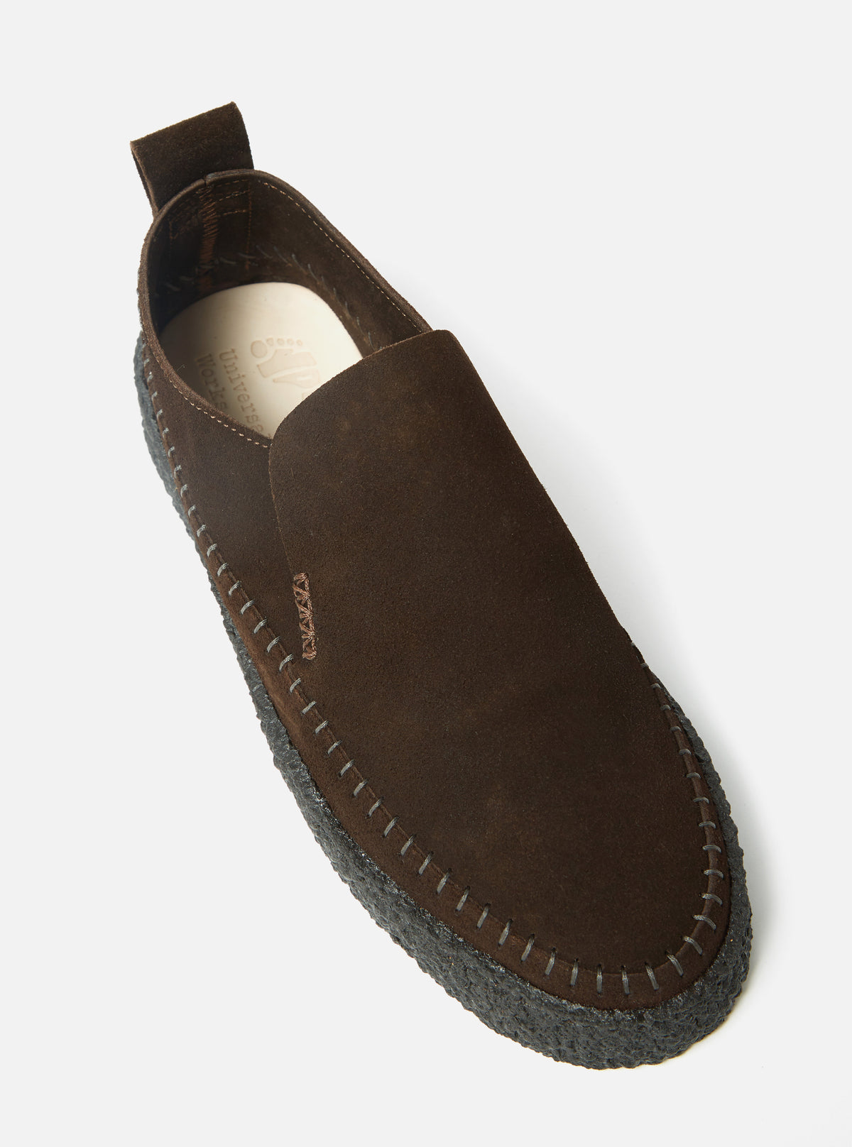 Yogi x Universal Works Hitch Loafer in Chocolate Suede/Black Crepe