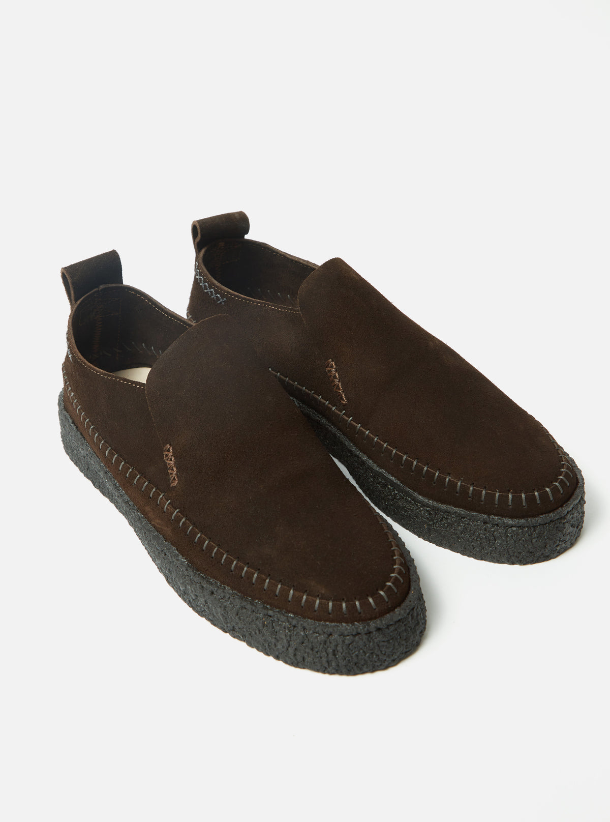 Yogi x Universal Works Hitch Loafer in Chocolate Suede/Black Crepe