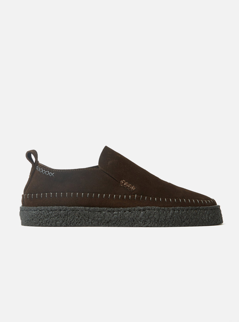 Yogi x Universal Works Hitch Loafer in Chocolate Suede/Black Crepe