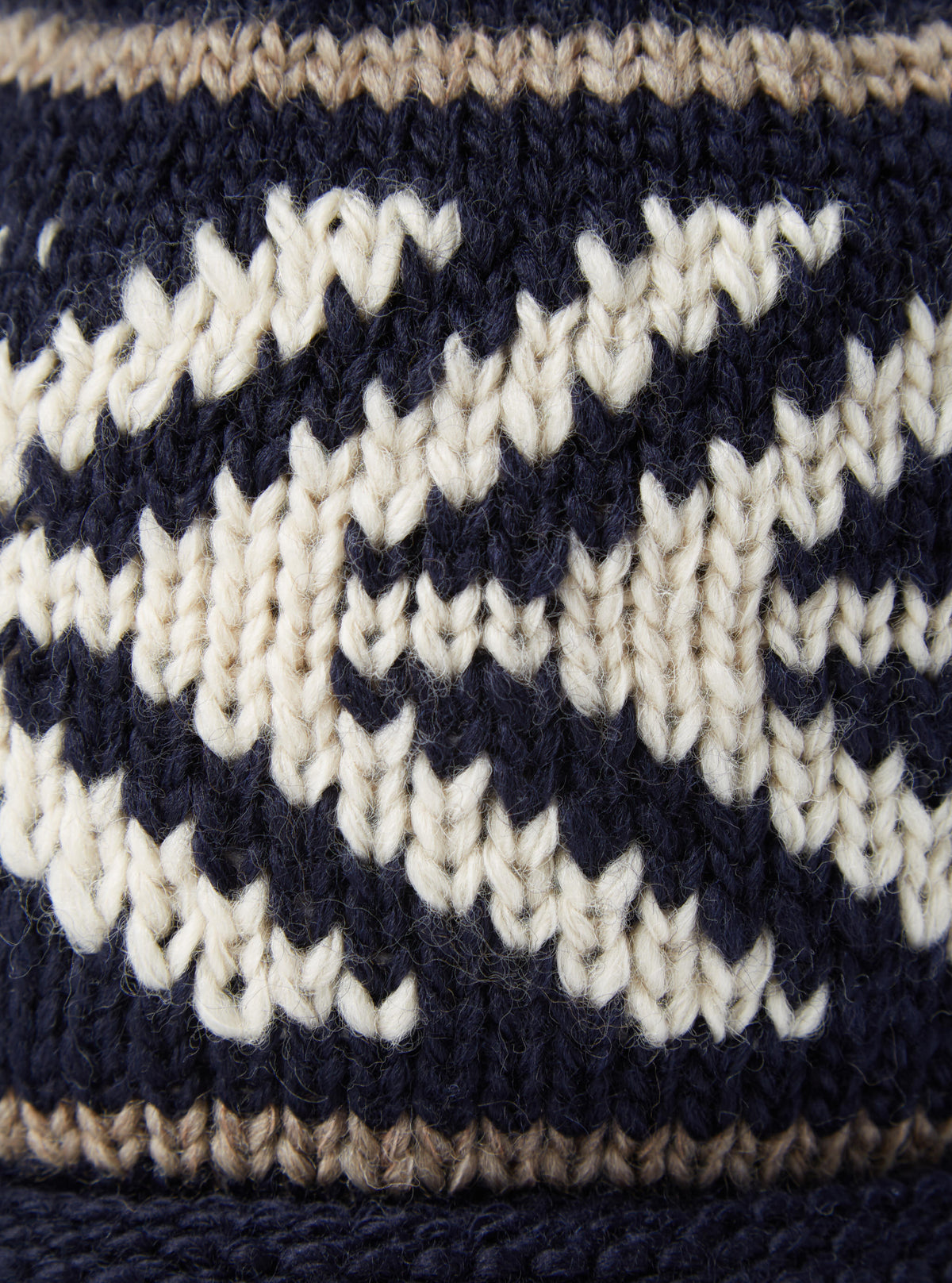 cableami® Watch Cap in Navy Wool Jacquard