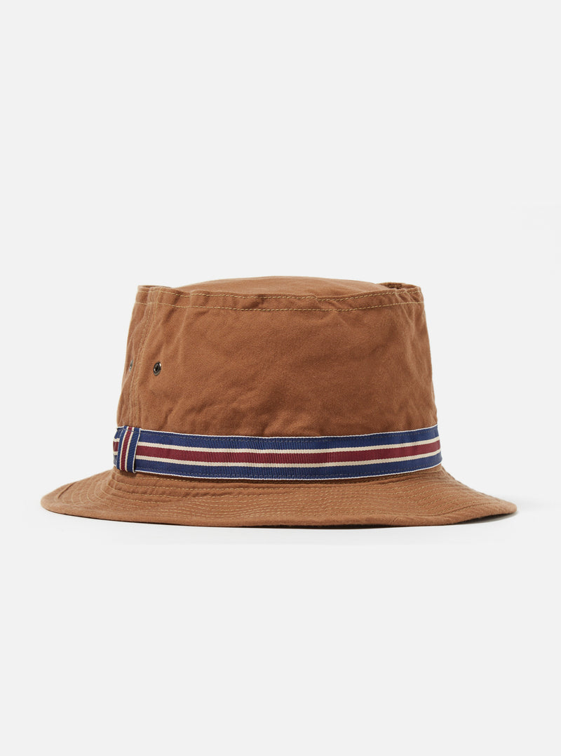 cableami® Pork Pie Hat in Brown Chino Cotton