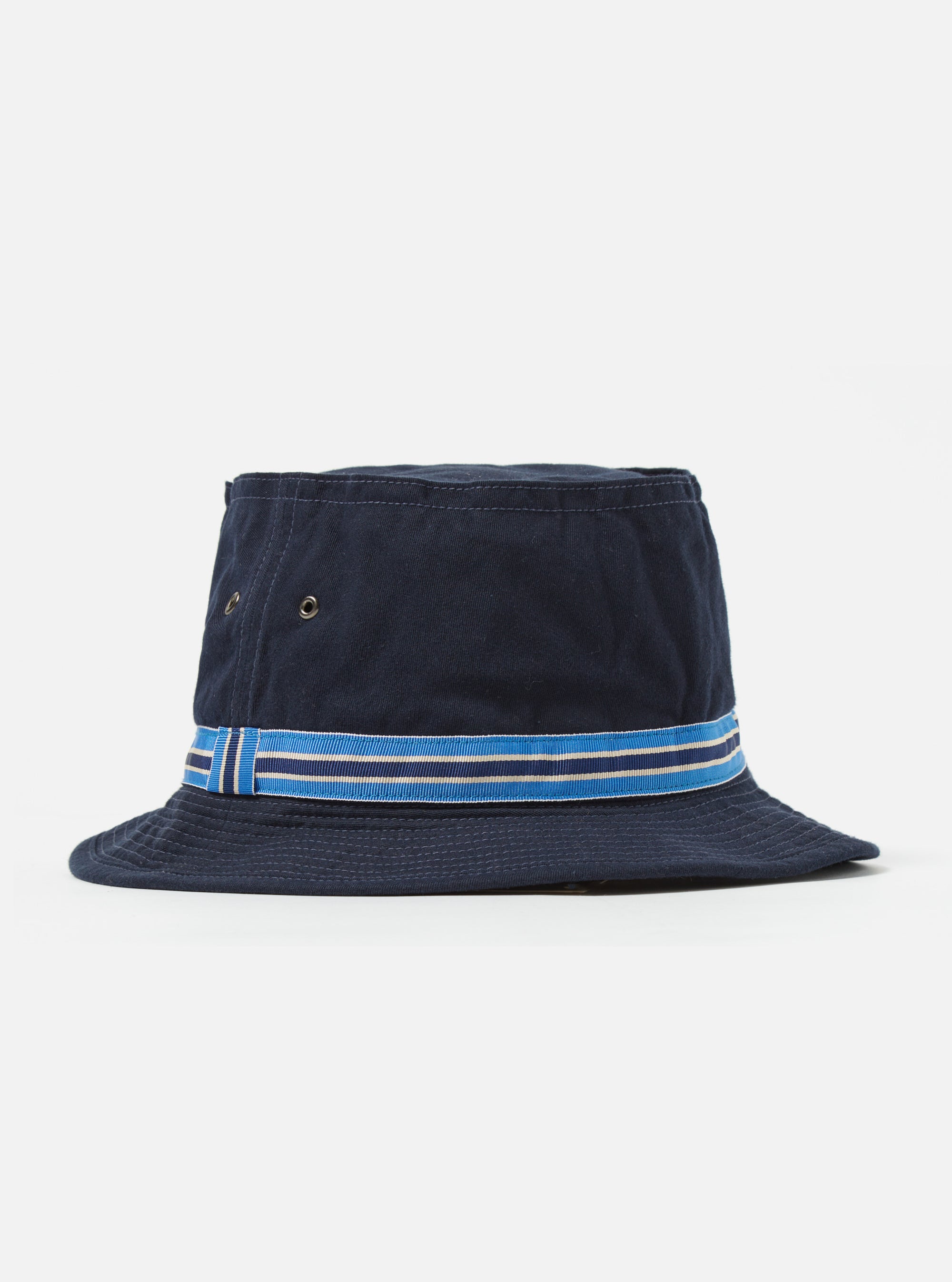 cableami® Loose Light Pork Pie Hat in Navy Chino Cotton