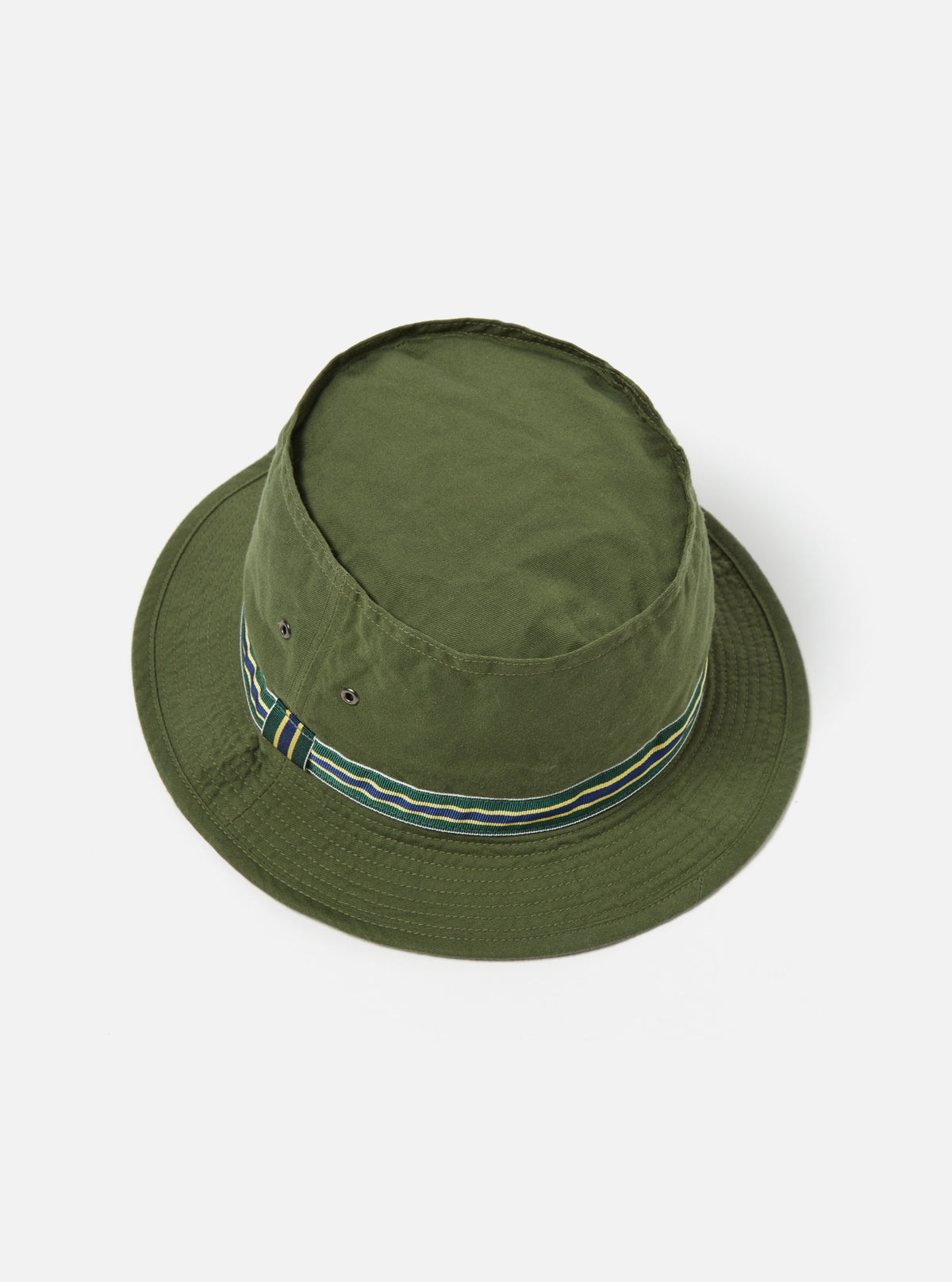 cableami® Pork Pie Hat in Olive Chino Cotton