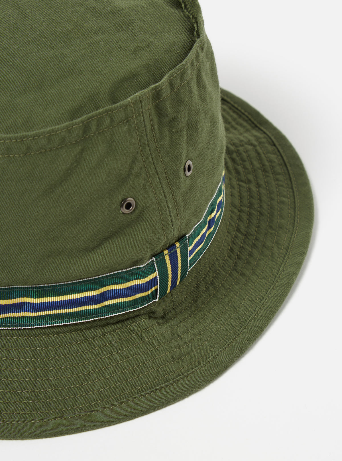 cableami® Pork Pie Hat in Olive Chino Cotton