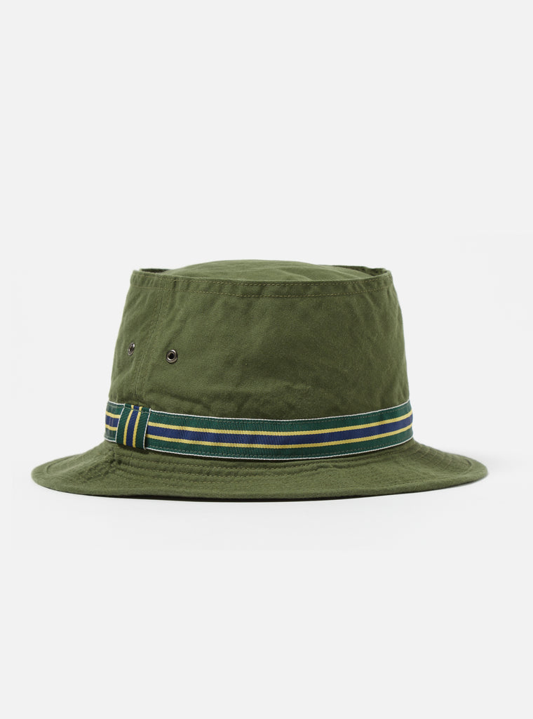 cableami® Pork Pie Hat in Olive Chino Cotton