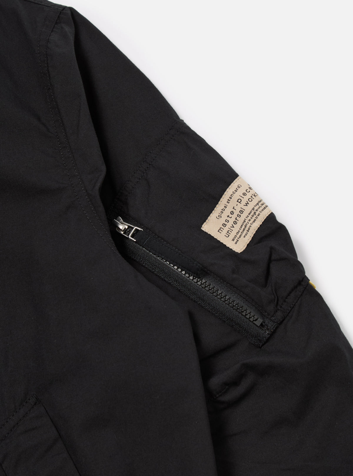 master-piece x Universal Works NS Bomber Jacket in Black Broadcloth