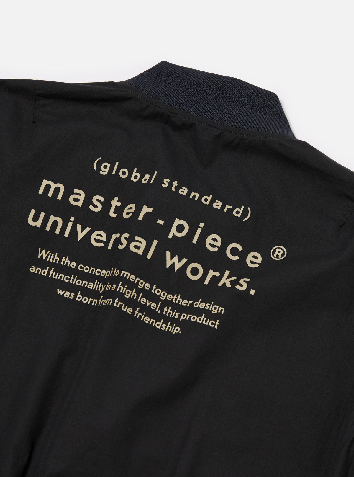 master-piece x Universal Works NS Bomber Jacket in Black Broadcloth