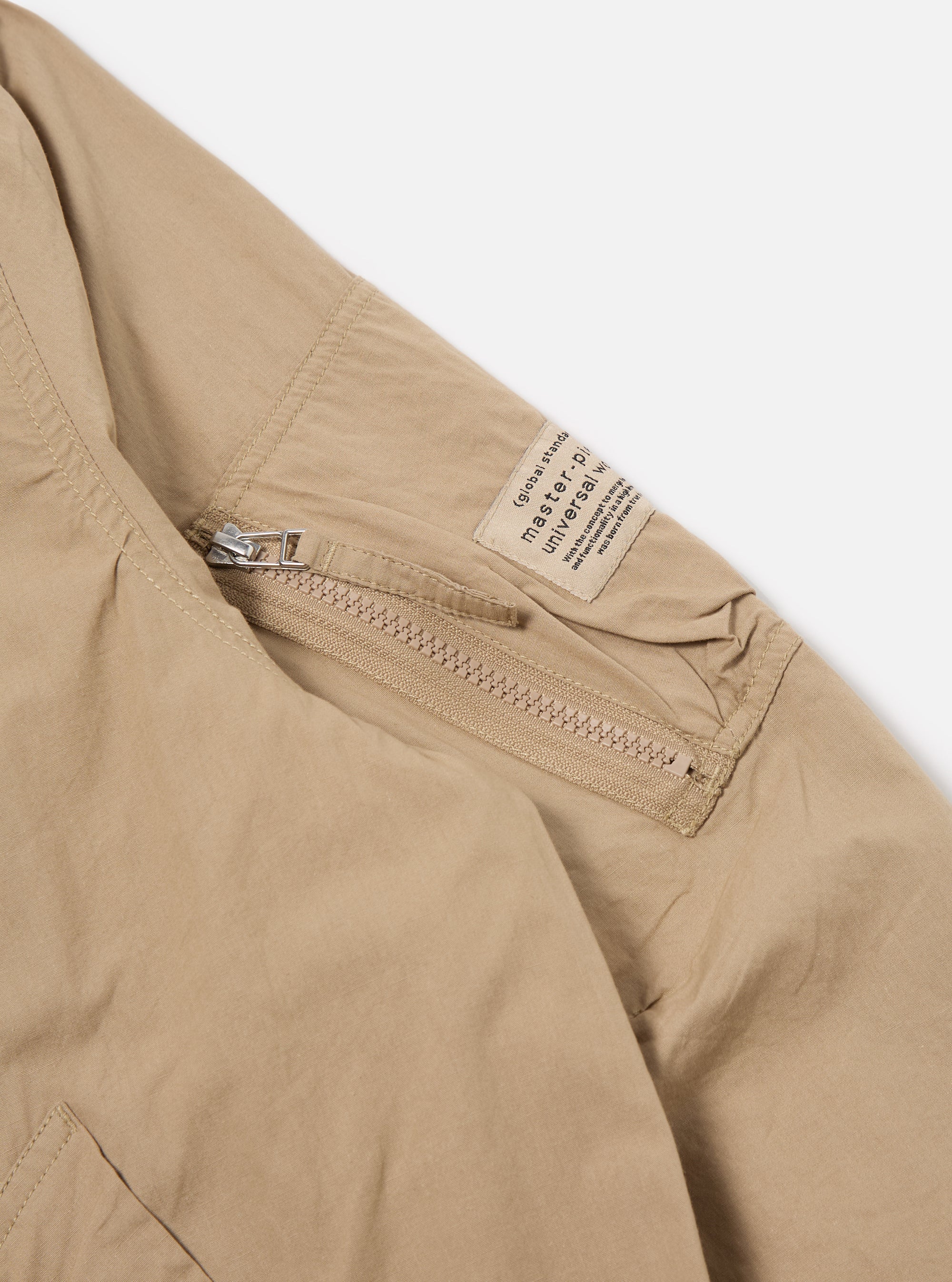 master-piece x Universal Works NS Bomber Jacket in Sand Broadcloth