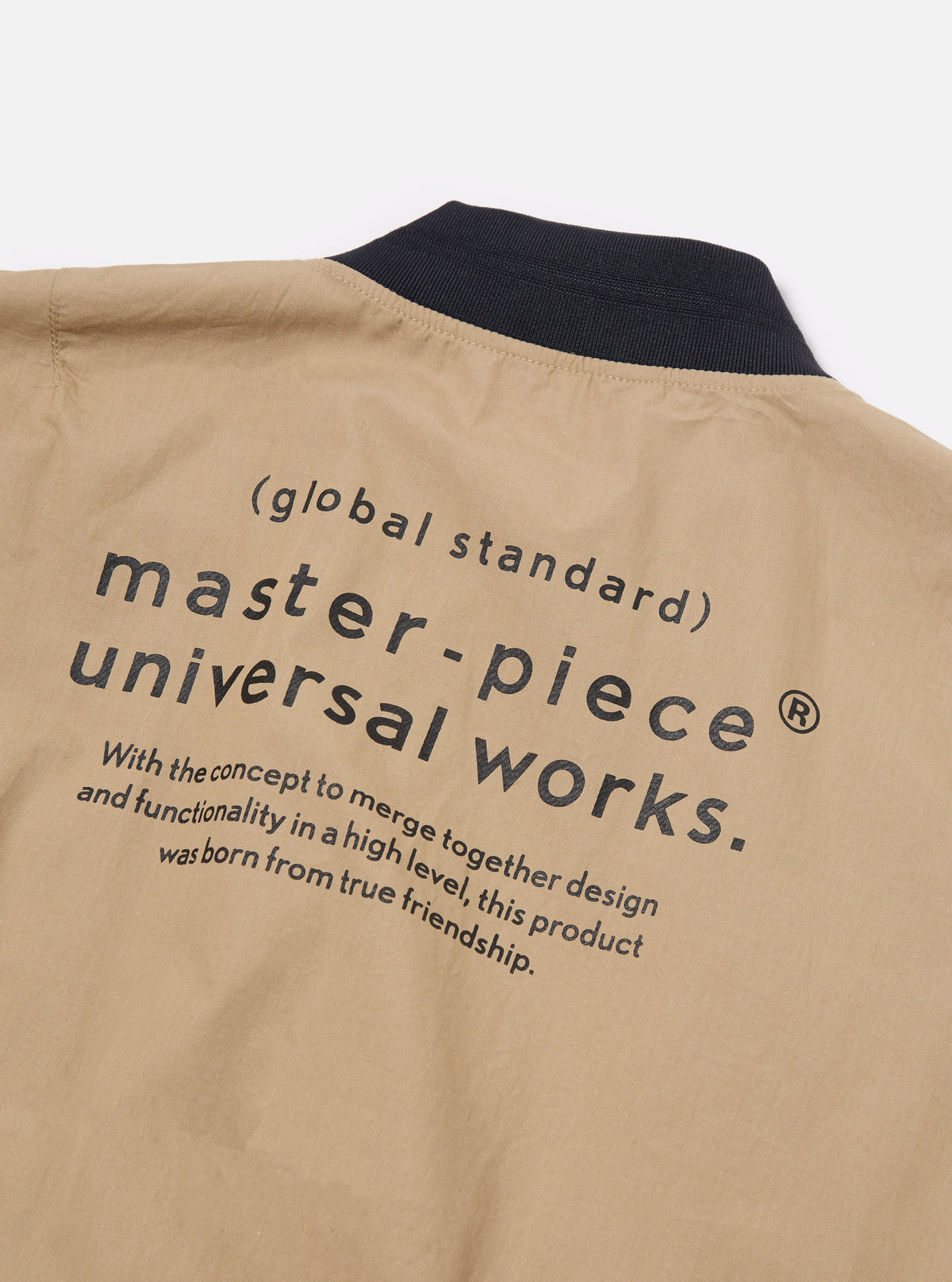 master-piece x Universal Works NS Bomber Jacket in Sand Broadcloth