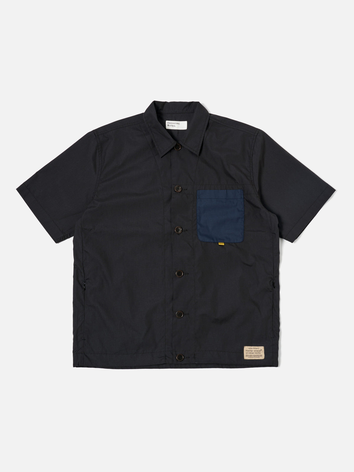 master-piece x Universal Works Tech Overshirt in Black Recycled Polytech