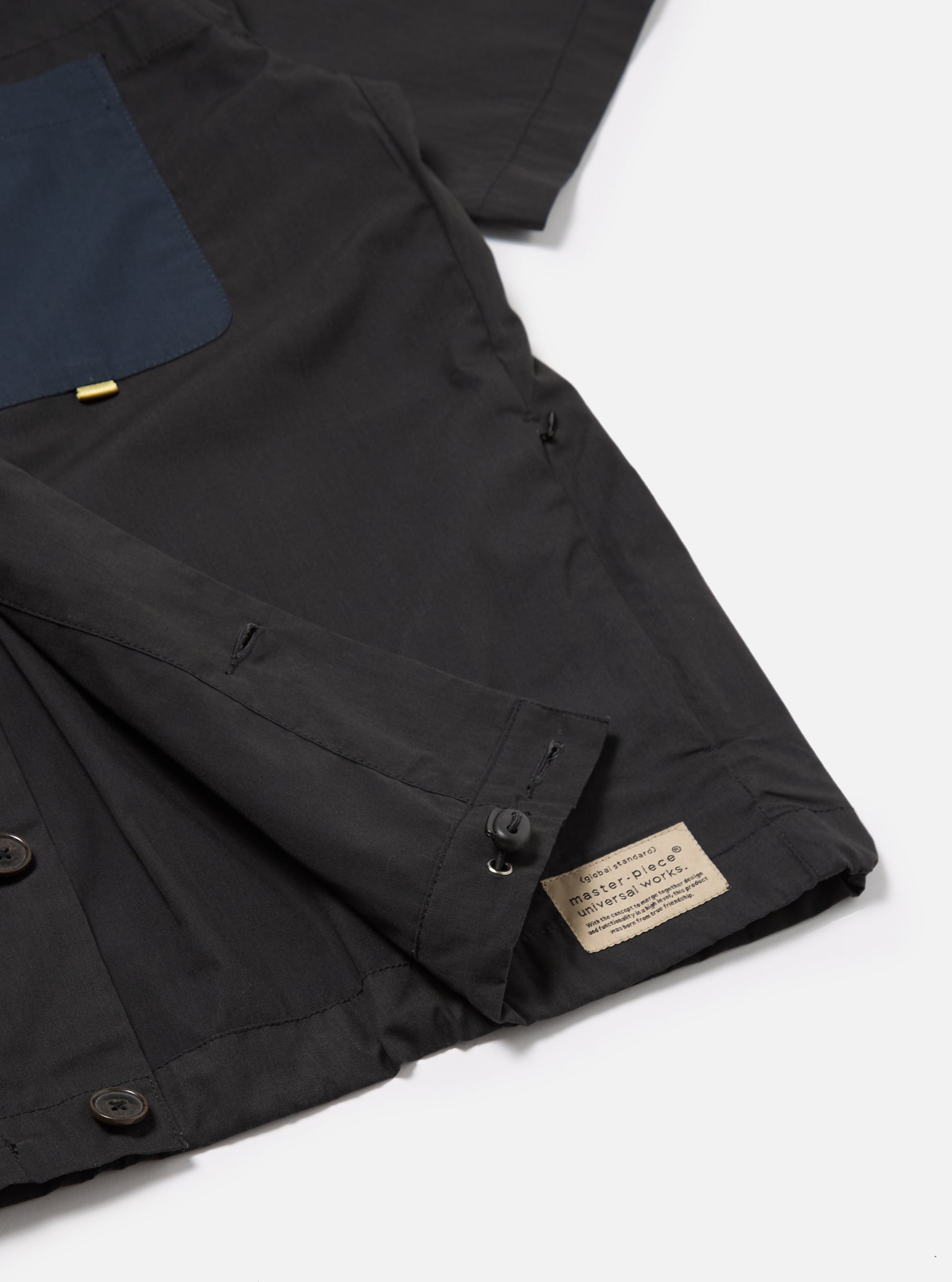 master-piece x Universal Works Tech Overshirt in Black Recycled Polytech