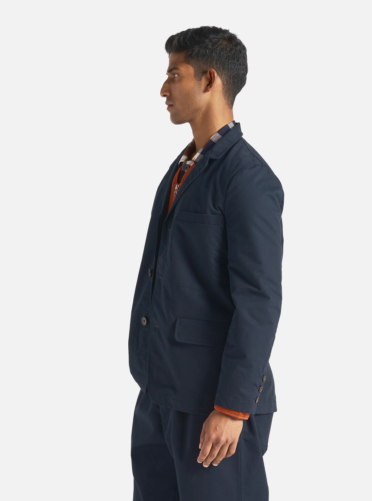 Universal Works Capitol Jacket in Navy Brushed Polytech