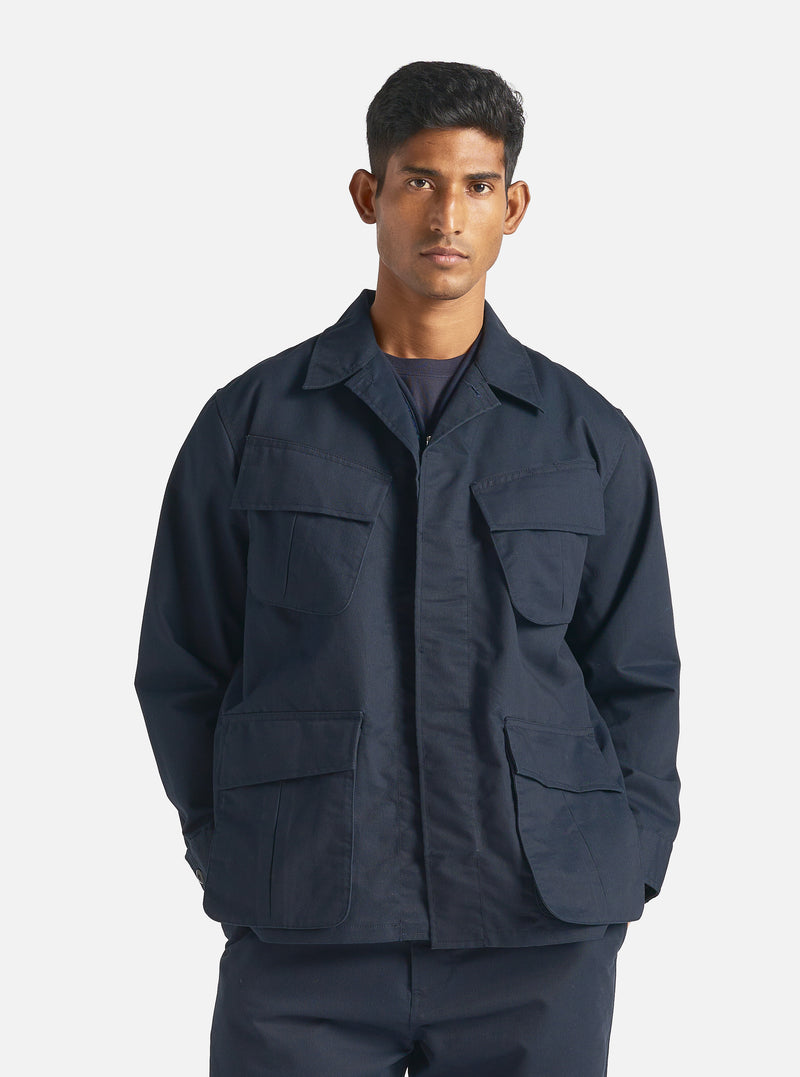 Universal Works Jungle Jacket in Navy Brushed Polytech