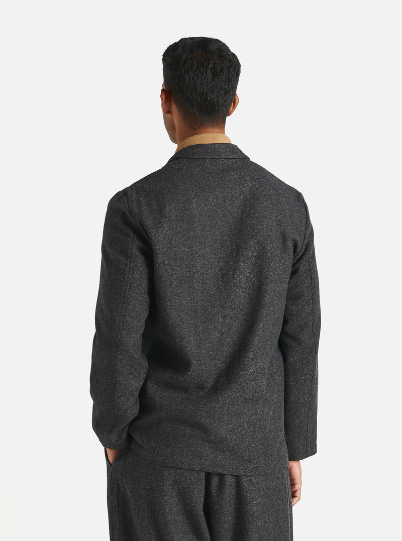 Universal Works Two Button Jacket in Grey Anders Wool Upcycled