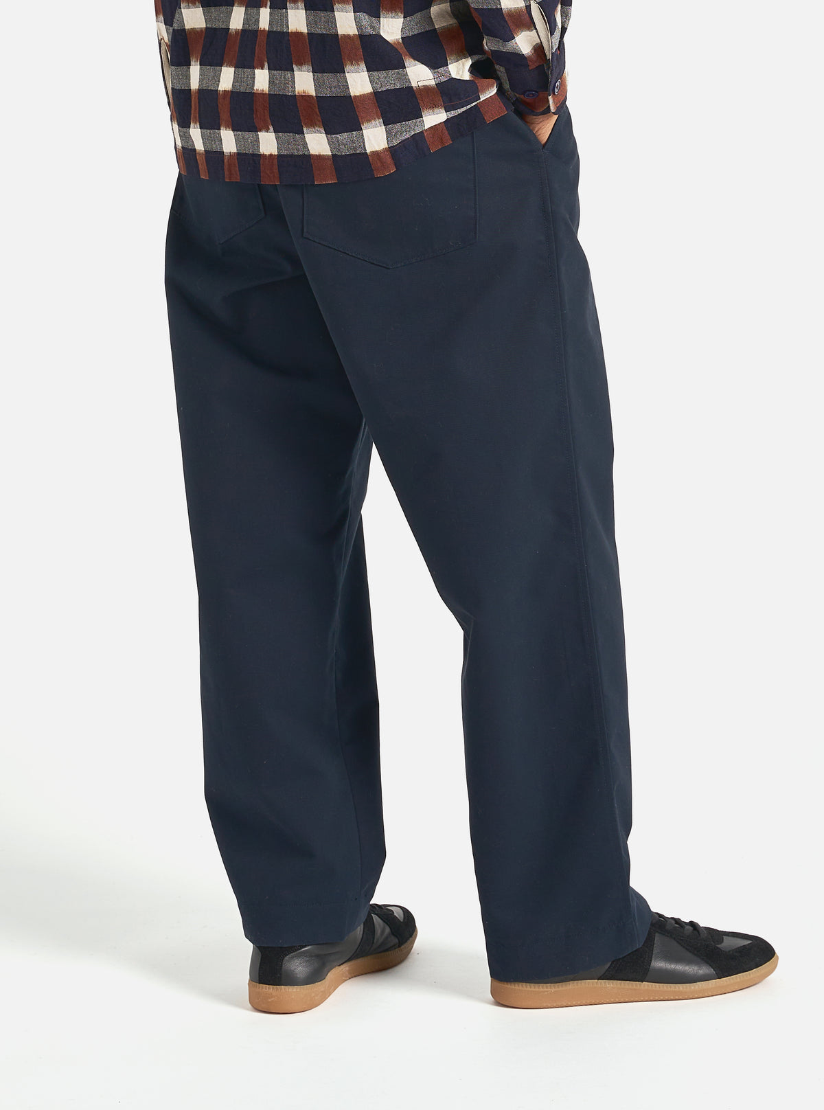 Universal Works Duke Pant in Navy Brushed Polytech