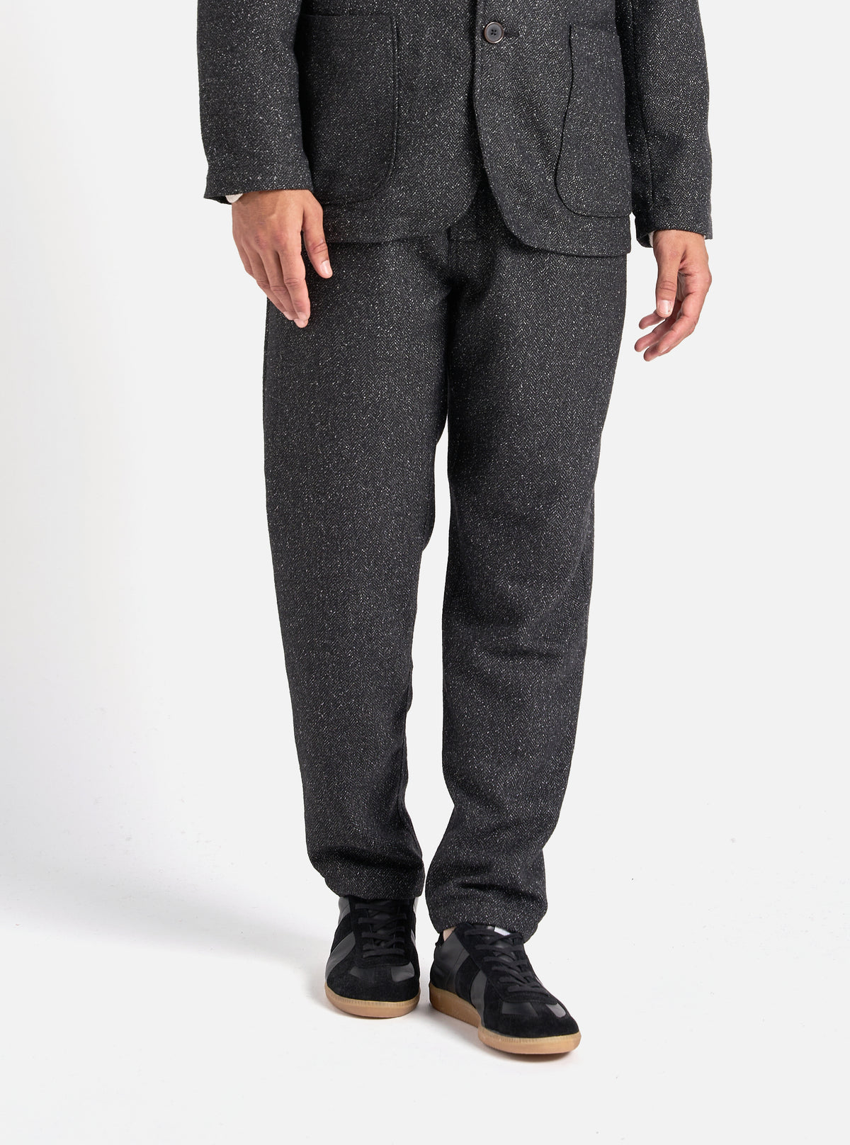 Universal Works Military Chino in Black Levisham Wool Mix