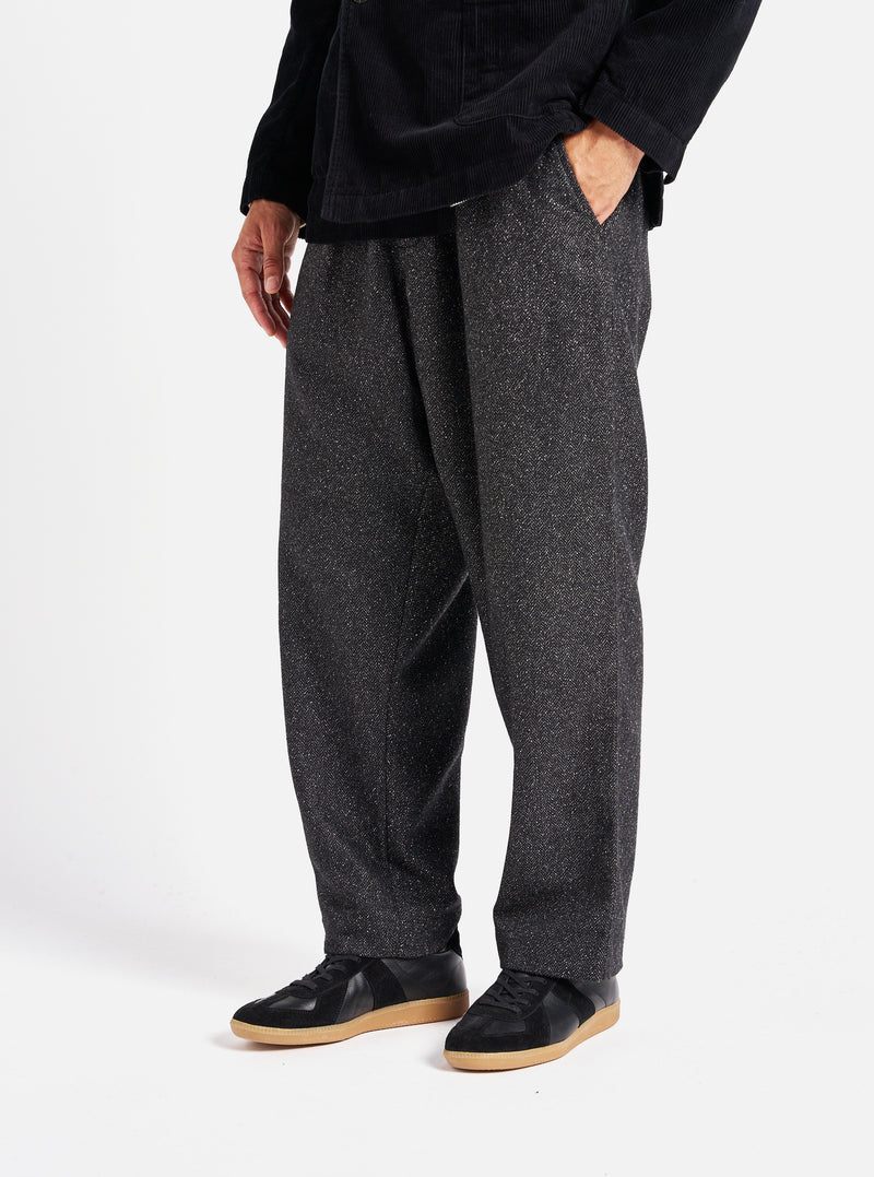 Universal Works Oxford Pant in Black Levisham Wool Mix