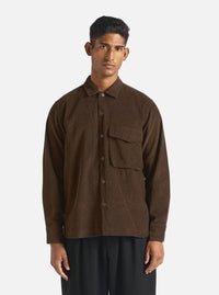 Universal Works Field Shirt in Brown Fine Cord