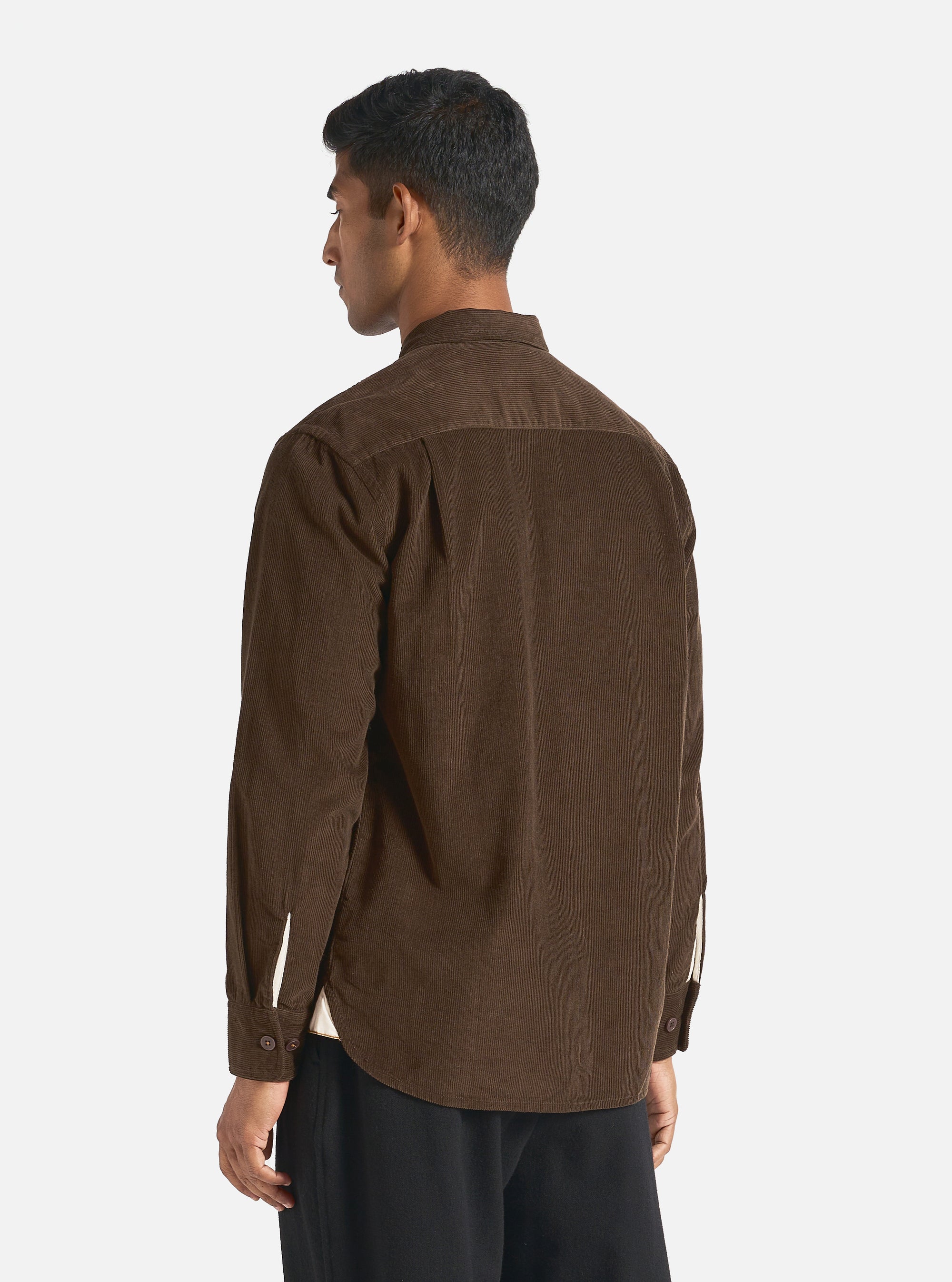 Universal Works Field Shirt in Brown Fine Cord