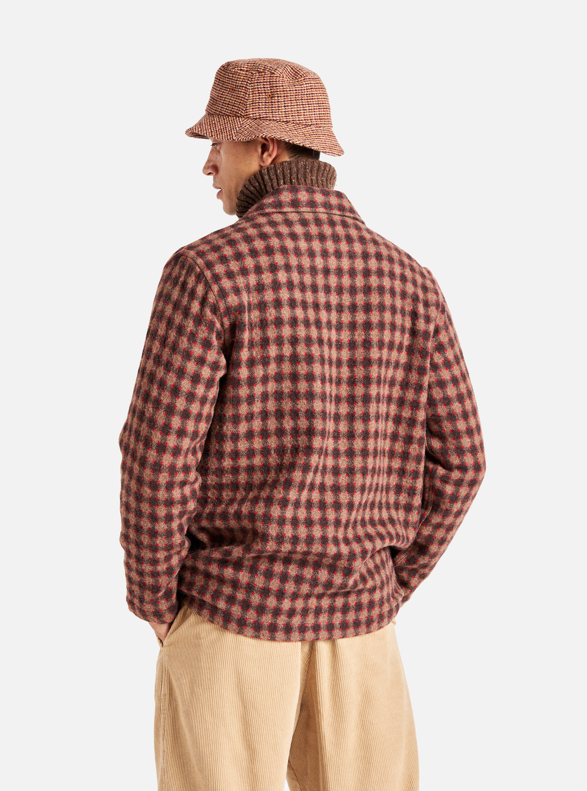 Universal Works Bakers Overshirt in Brown Wool Alpaca Mix