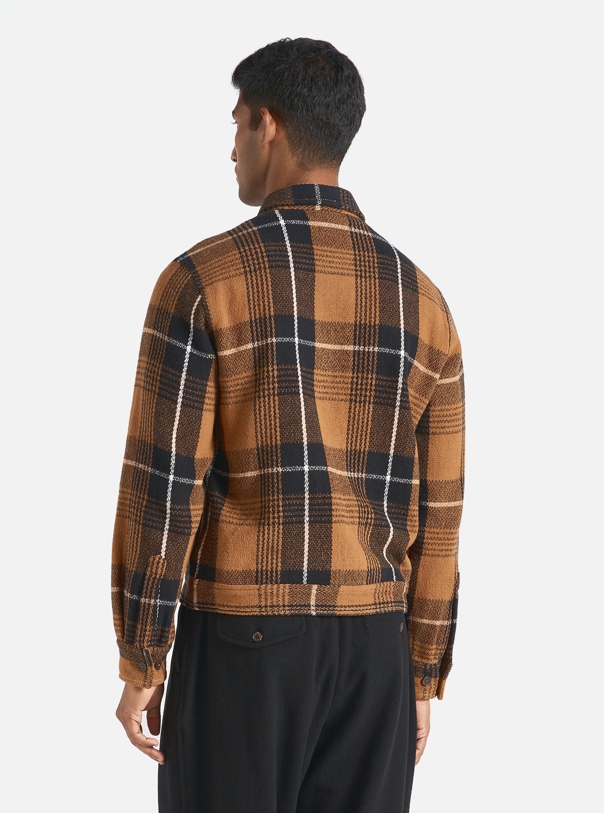 Universal Works Uniform Jacket in Brown Earth II Check