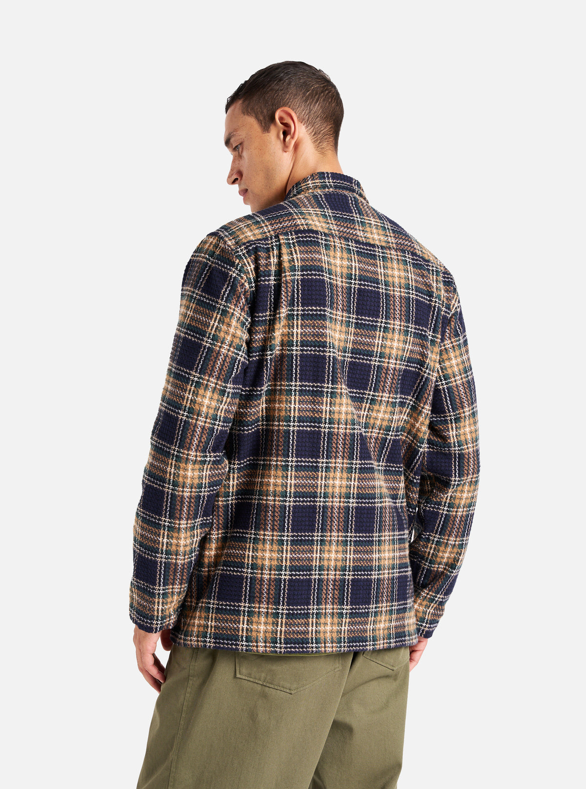 Universal Works Easy Jacket in Navy/Green Lake Cotton