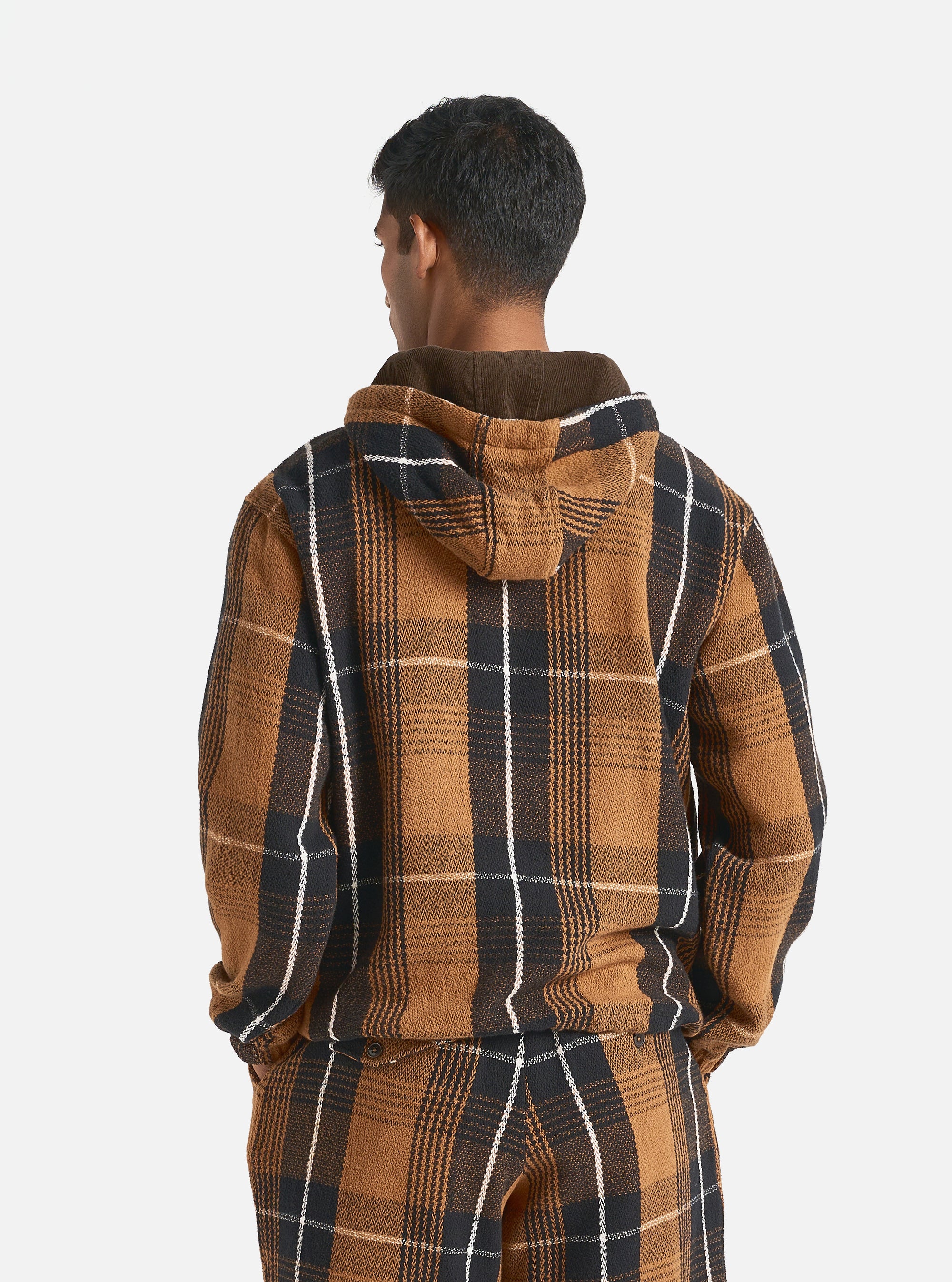 Universal Works Pullover Anorak in Brown Earth II Check