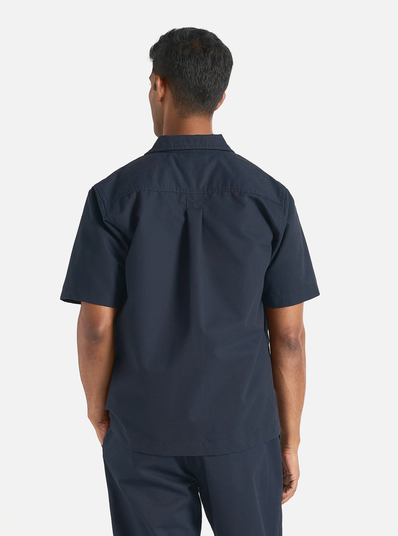 Universal Works Tech Overshirt in Navy Brushed Polytech