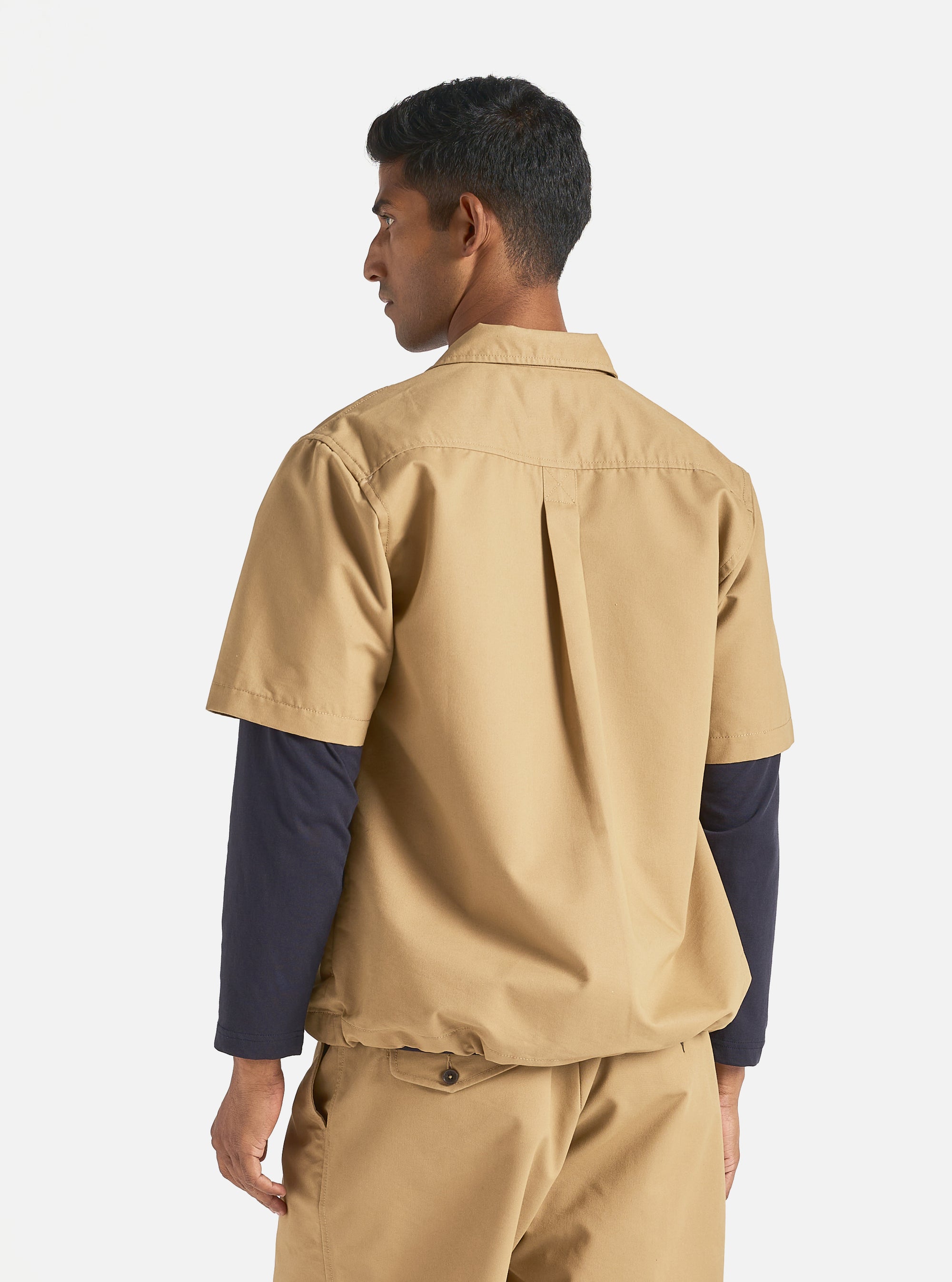 Universal Works Tech Overshirt in Sand Brushed Polytech