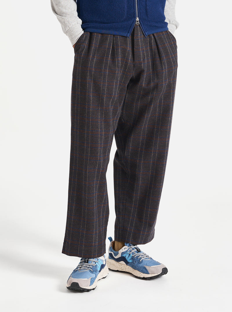 Universal Works Oxford Pant in Brown Twist Wool Check