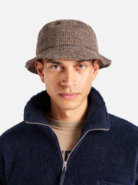 Universal Works Lewis Hat in Brown Harris Tweed Plaid