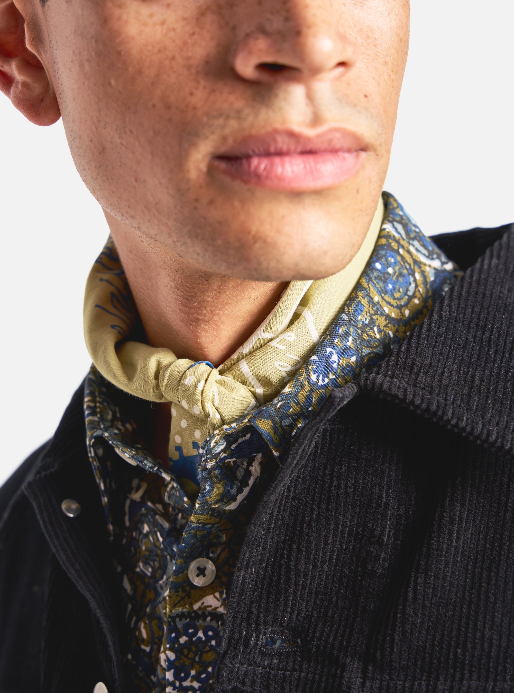 Universal Works Kingsman Neckerchief in Khaki Cambric