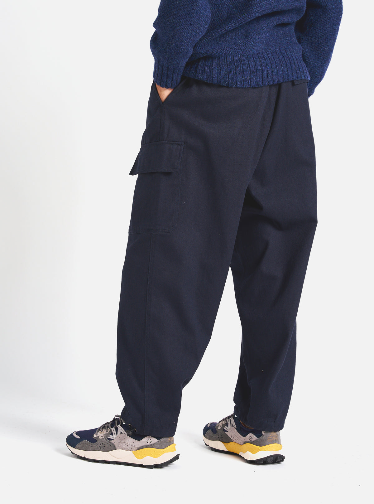 Universal Works Loose Cargo Pant in Navy Winter Twill