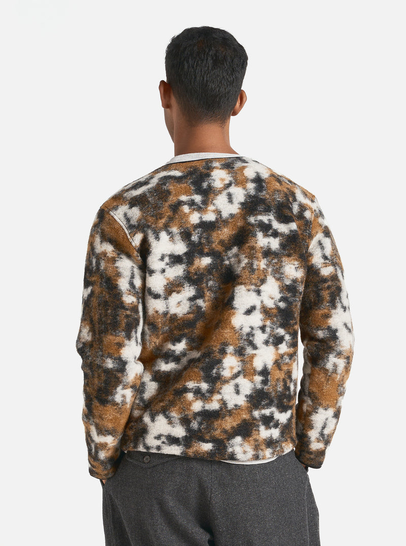 Universal Works Zip Liner Jacket in Brown Ylang Flower Fleece