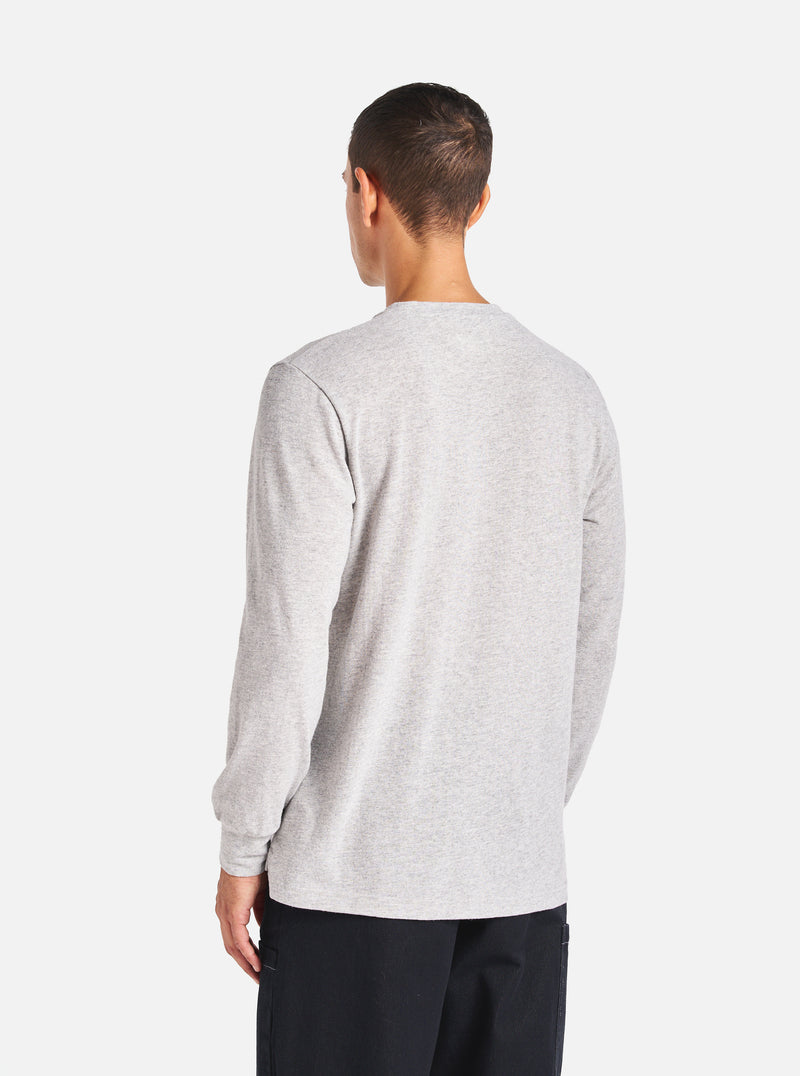 Universal Works Loose L/S Tee in Grey Marl Recycled Wool Mix