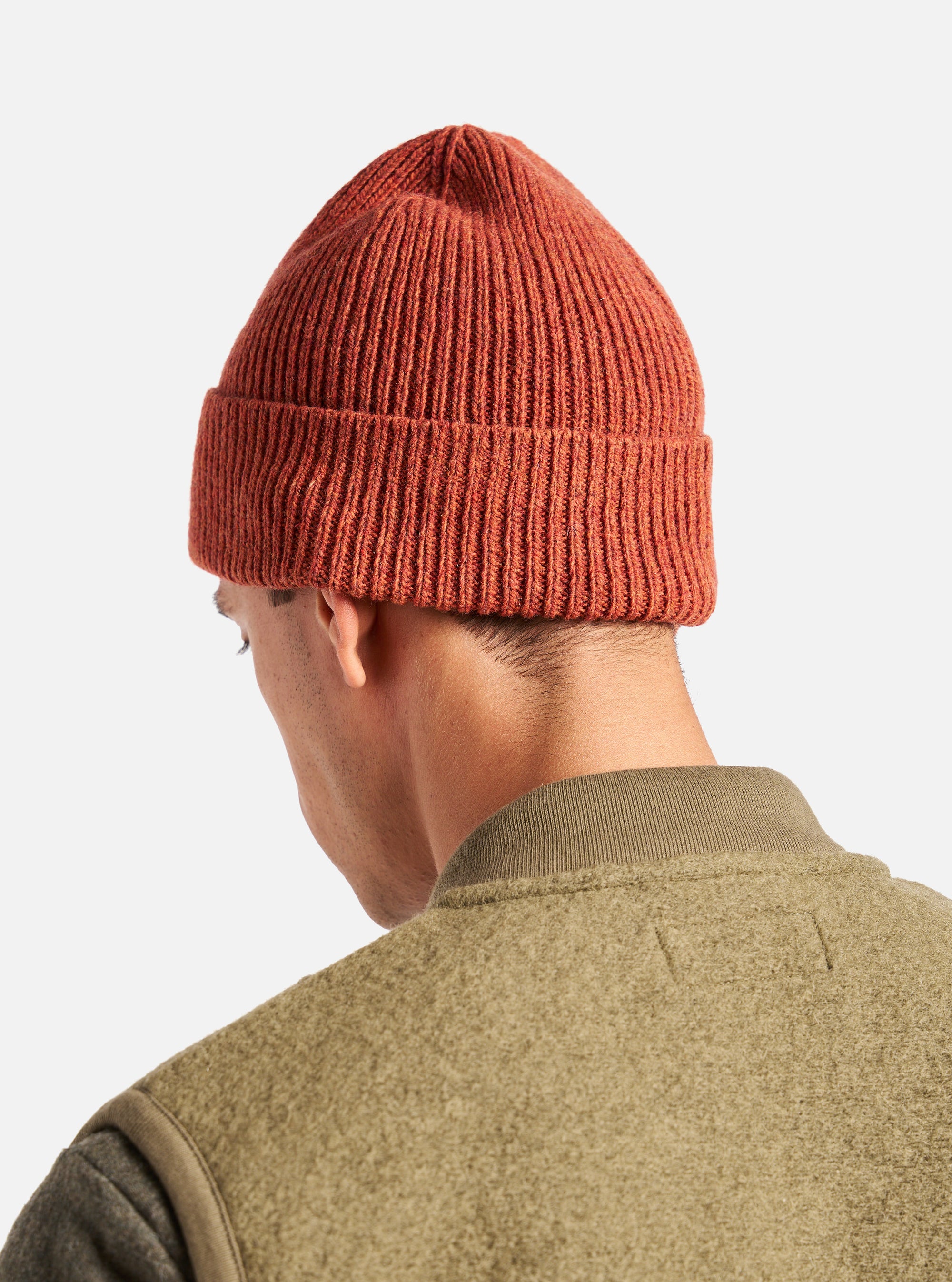 Universal Works Watch Cap in Orange Eco Wool