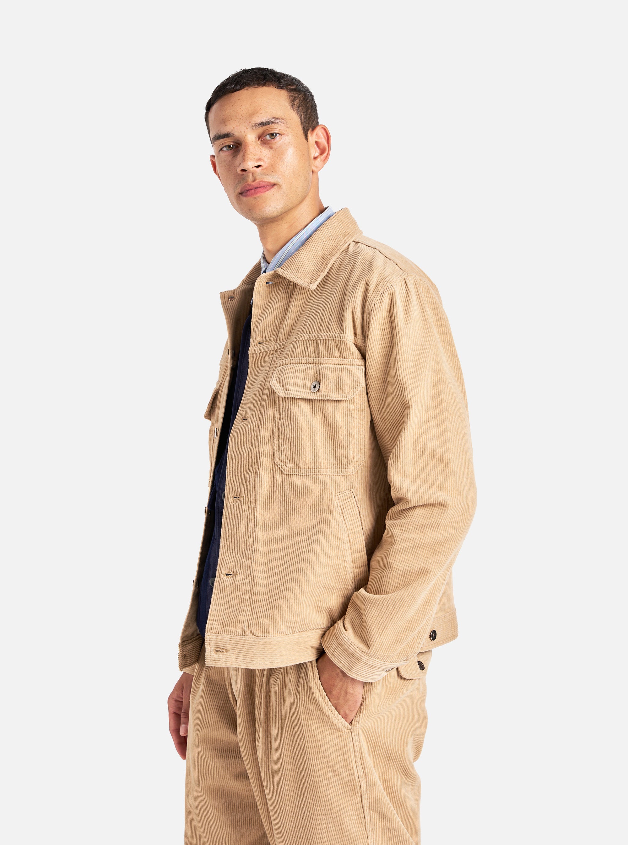 Universal Works Trucker Jacket in Fawn Cord