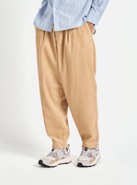 Universal Works Pleated Track Pant in Fawn Cord