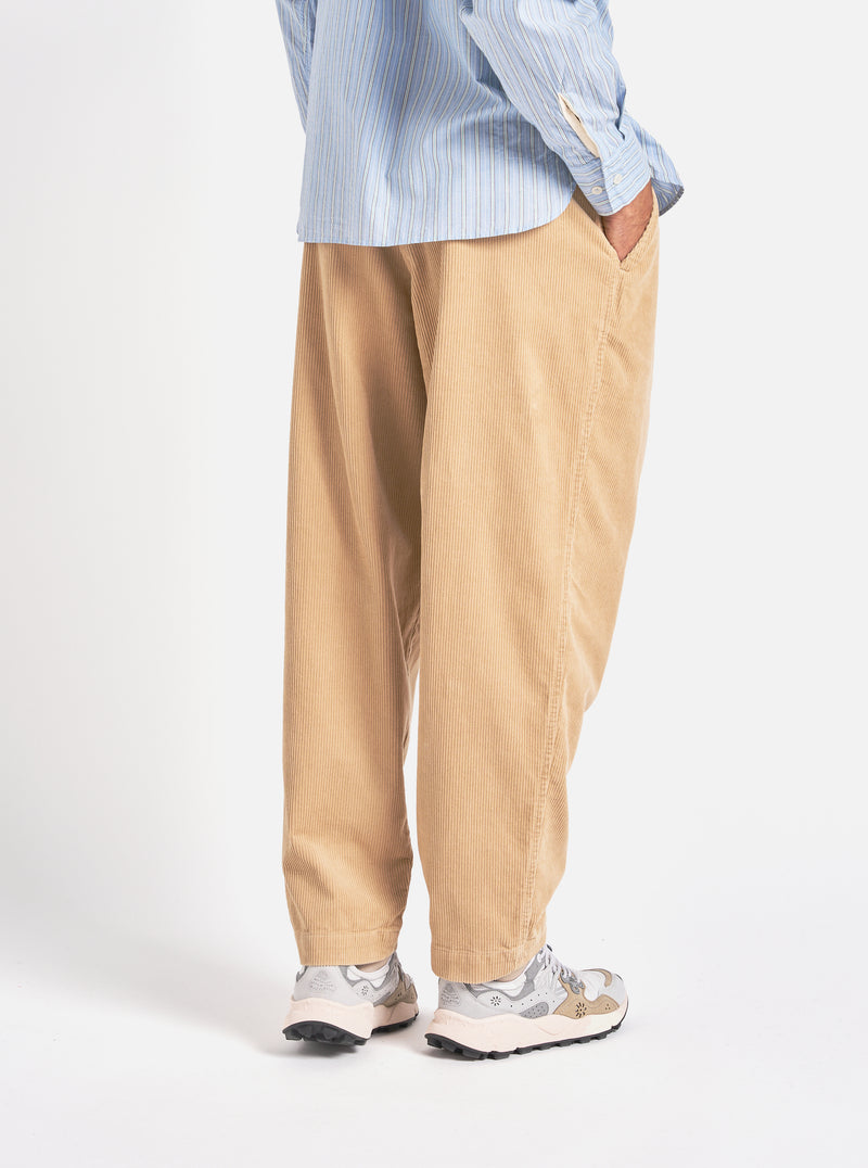 Universal Works Pleated Track Pant in Fawn Cord