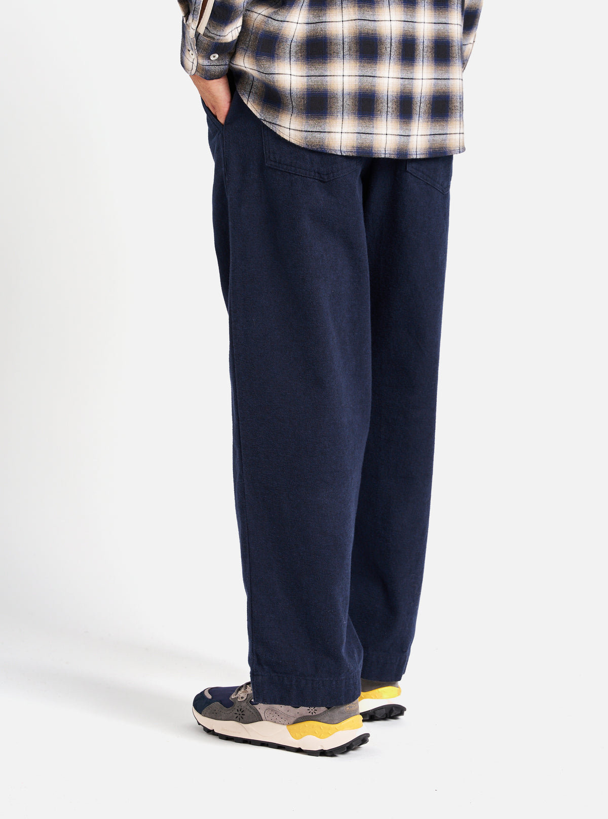 Universal Works Duke Pant in Navy Nebraska Cotton