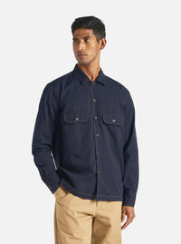 Universal Works L/S Utility Shirt in Navy Military Shirting