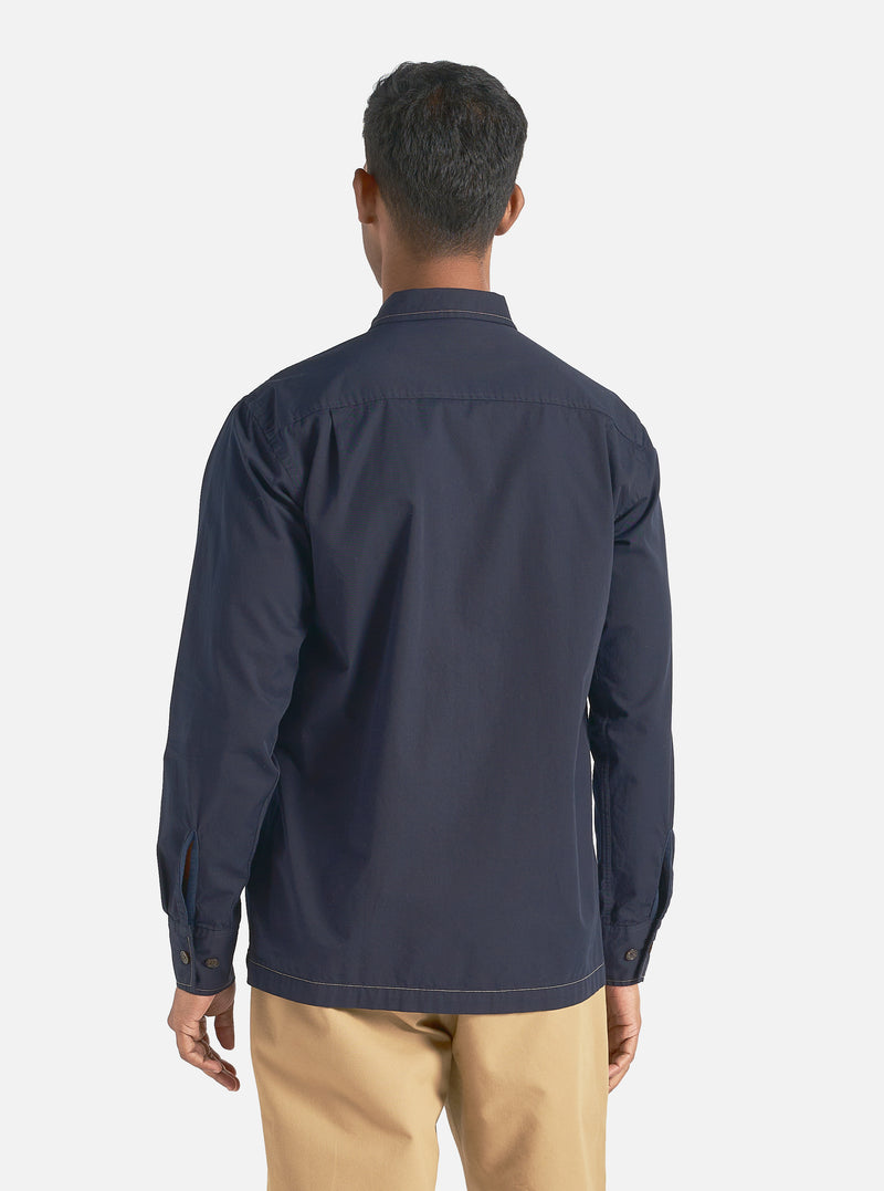 Universal Works L/S Utility Shirt in Navy Military Shirting