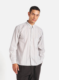 Universal Works Lazy Day Shirt in Ecru Sydney Stripe