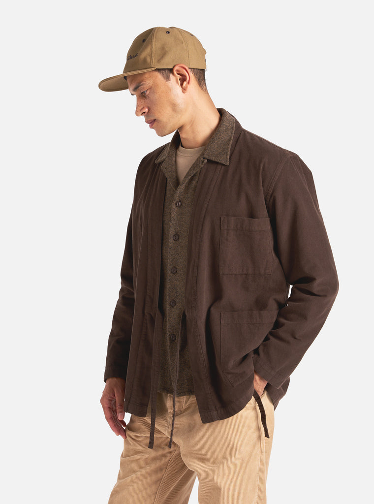 Universal Works Kyoto Work Jacket in Brown Fine Cord