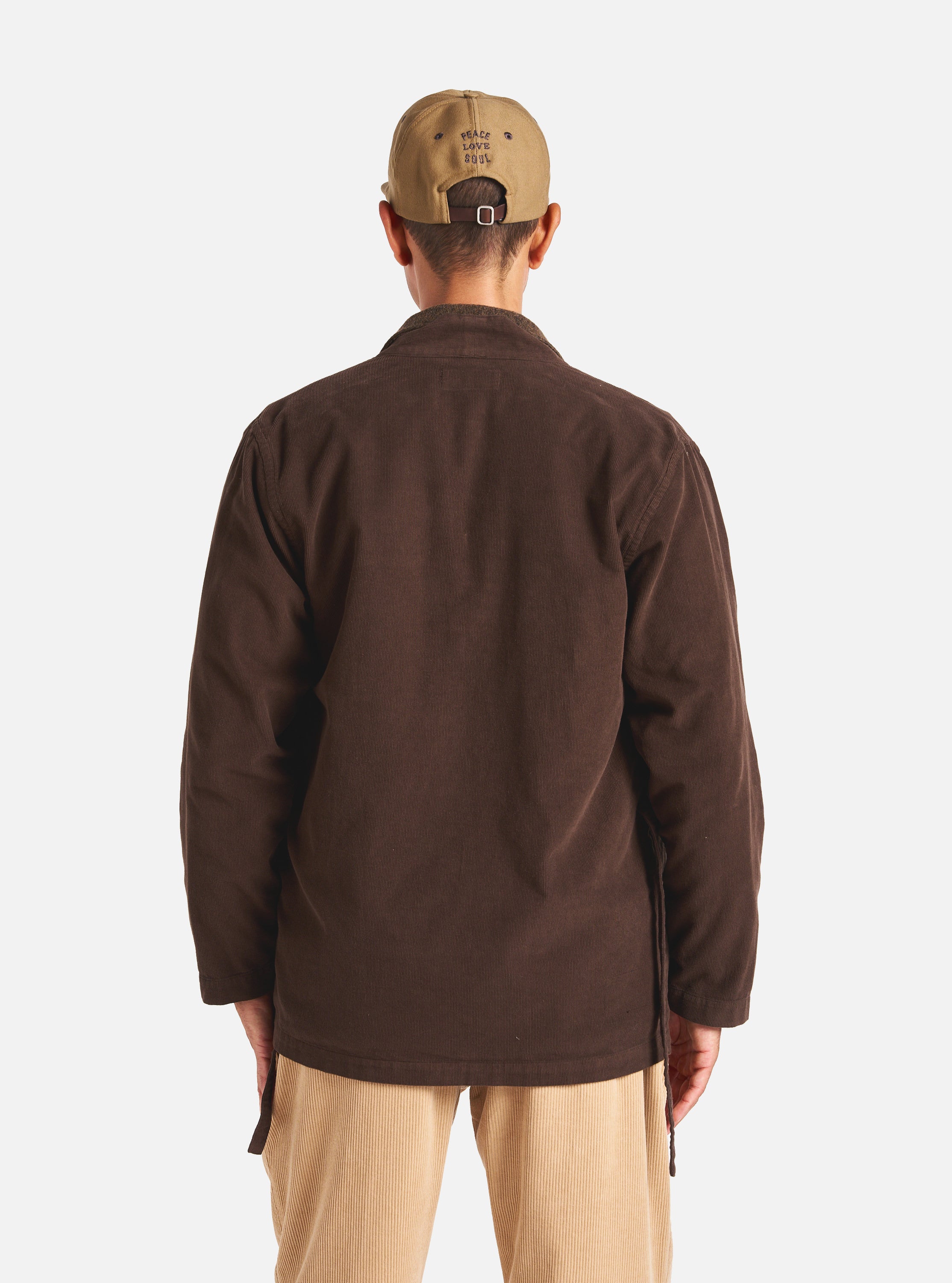 Universal Works Kyoto Work Jacket in Brown Fine Cord