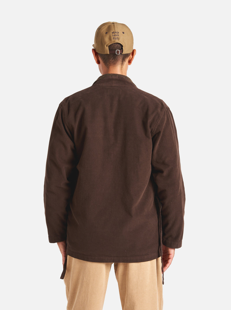 Universal Works Kyoto Work Jacket in Brown Fine Cord