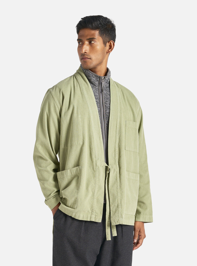 Universal Works Kyoto Work Jacket in Light Olive Fine Cord