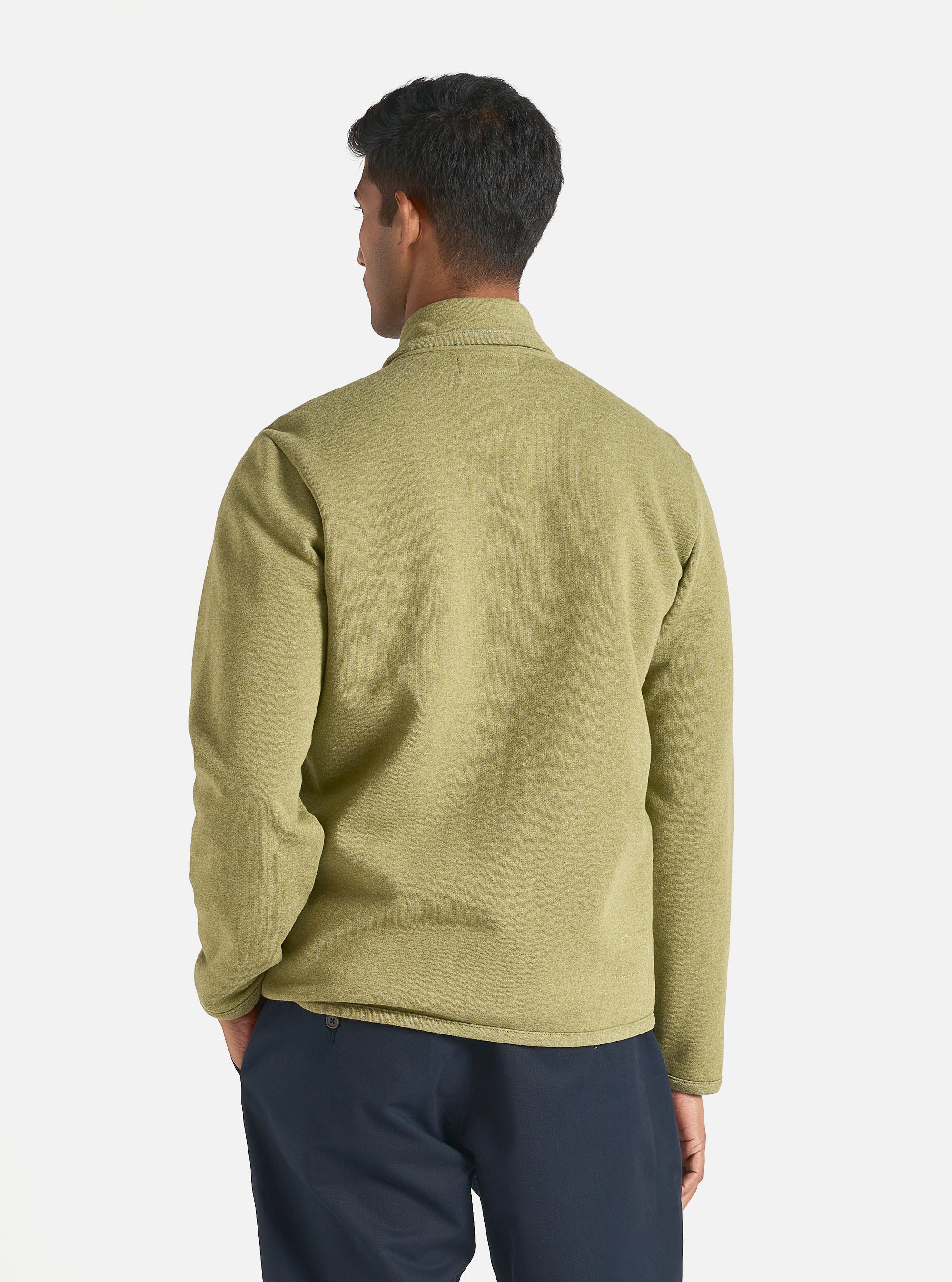 Universal Works Lancaster Jacket in Green Recycled Cotton Blend Jersey