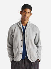 Universal Works Lancaster Jacket in Grey Marl Recycled Cotton Blend Jersey